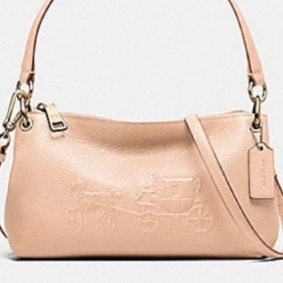 NWPT Charley Crossbody Embossed Cream Bag. - Picture 2 of 7